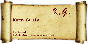 Kern Gyula névjegykártya